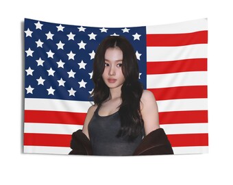 Twice Sana Fierce Look Flag Banner, Sana American Tapestry, Sana
