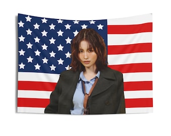 Twice Momo Blonde American Flag, Twice Concert Banner, Twice Kpop