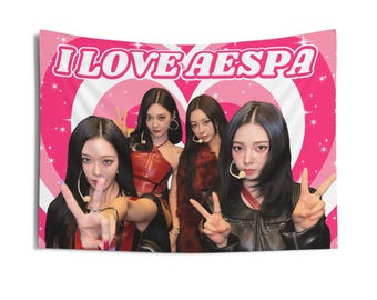 Bandera del concierto de la gira de la línea Aexis de los miembros de Aespa, pancarta del concierto de Aespa, bandera de Kpop de Aespa, Aespa Synk Aexis Line, gira de Aespa 2026