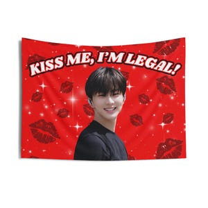 Jungwon Smile Kiss Me I&#39;m Legal Concert Banner, Enha Kpop Flag, Enha Desire Unleash, Enha World Tour 2025