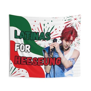 Heeseung Red Hair Latina Mexican Flag, Enha Concert Banner, Enha Kpop Flag, Enha No Doubt, Enha World Tour