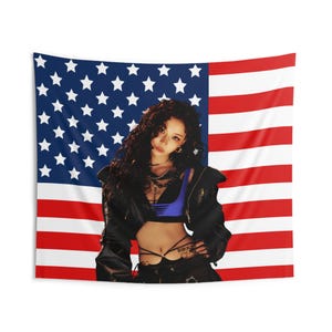 Aespa Winter Curly Hair American Flag, Aespa Concert Banner, Aespa Kpop Flag, Aespa Dirty Work, Aespa Synk Parallel Line, Aespa Tour 2025