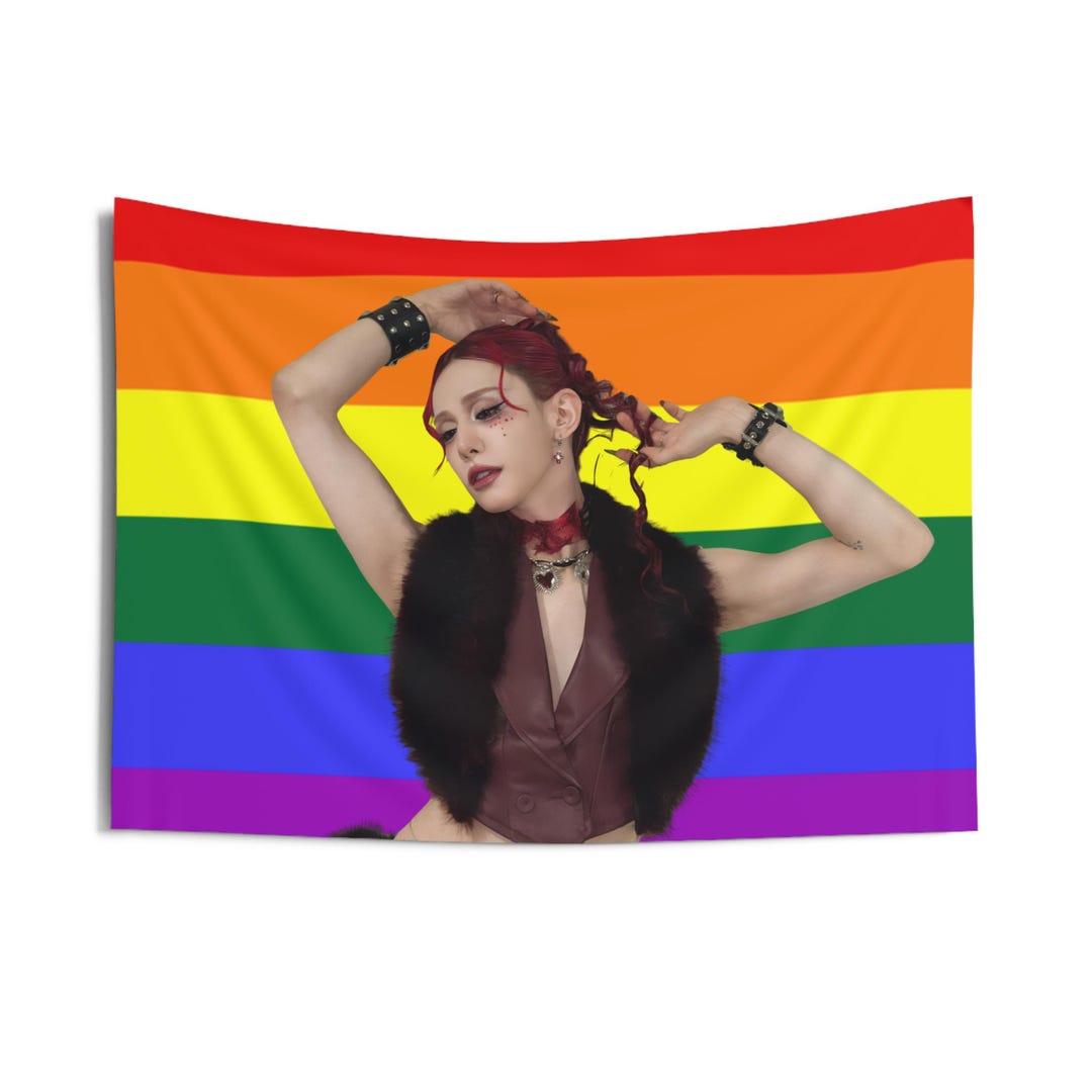 Xlov Wumuti Red Hair Pride Flag, Xlov Concert Banner, Xlov Kpop Flag ...