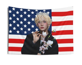 Xlov Rui Stunning American Flag, Xlov Concert Banner, Xlov Kpop