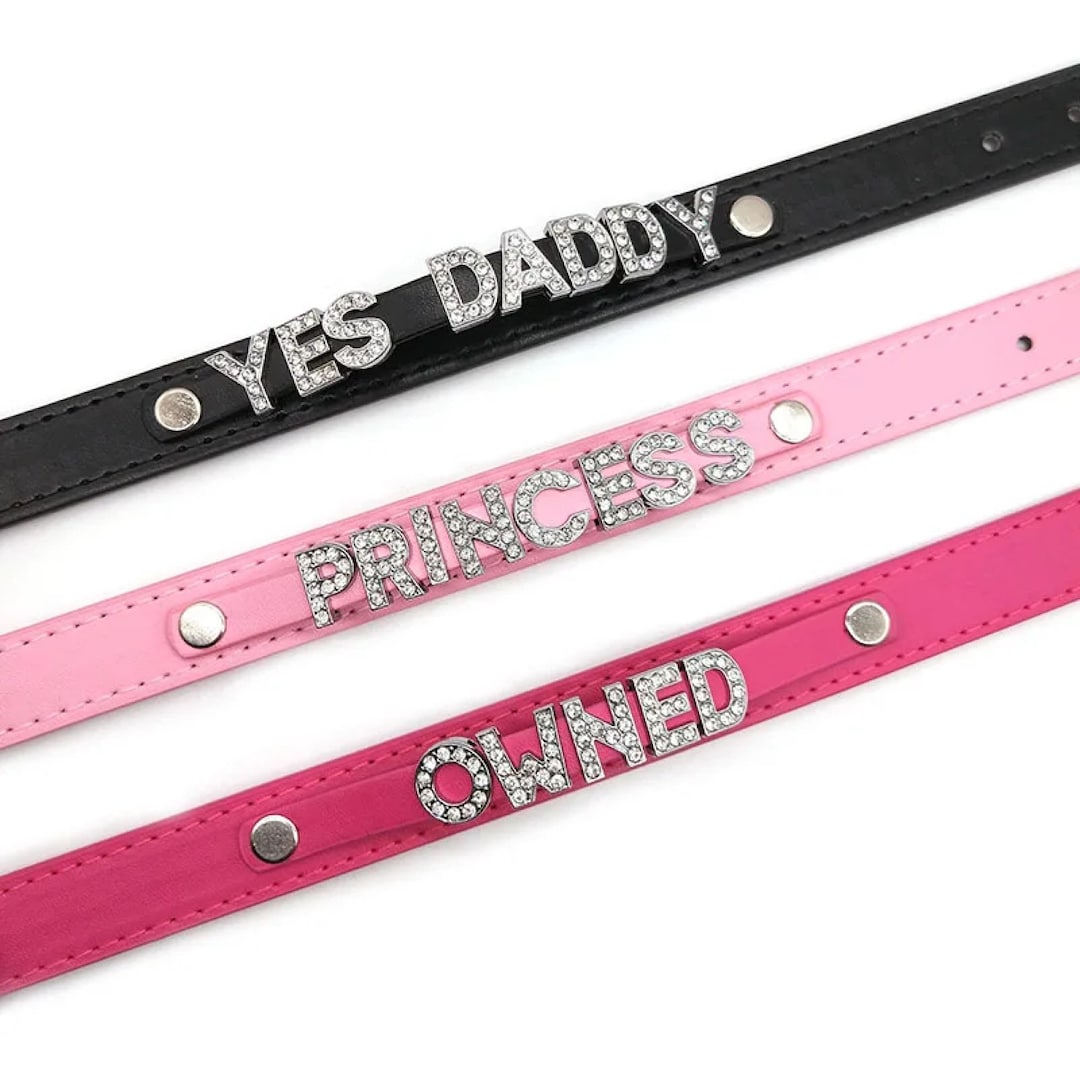 Personalize Rhinestone Sexy Letters Choker Collar, Customized Necklace ...