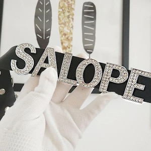 Colar Gargantilha Personalizada | Colar gargantilha com letras personalizadas | Gargantilha com letras de strass | Colar Daddy Girl | Gargantilha de festa | Colar