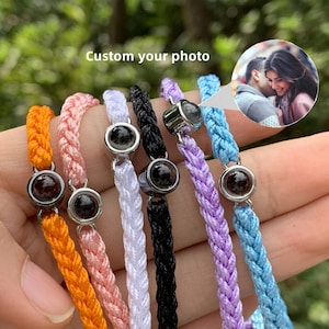Personalize Photo Projection Bracelet |Custom Projection Bracelet |Photo Projection braided bracelet |Memorial Gift For Her | Christmas Gift