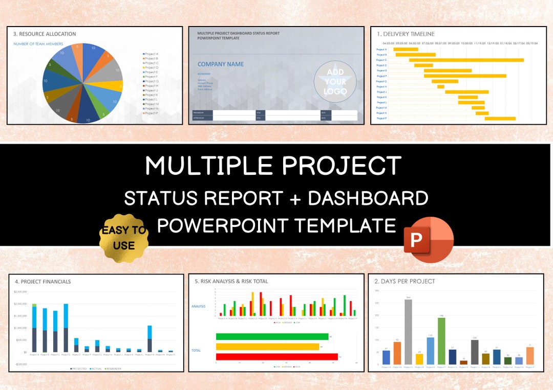 Multiple Project Status Report Dashboard Powerpoint Template Project ...