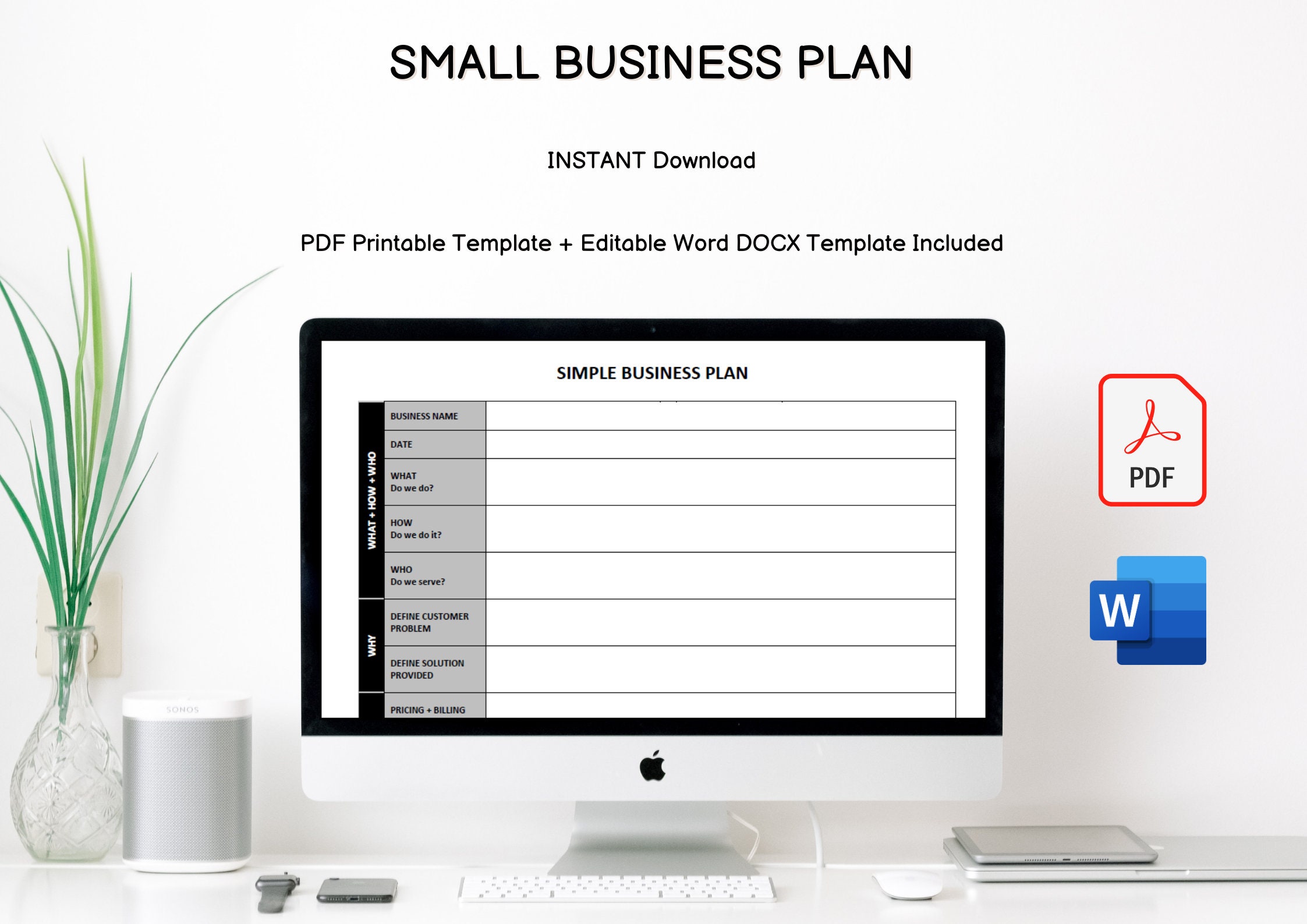 Small Business Plan Template Editable Simple Small Business Plan Word