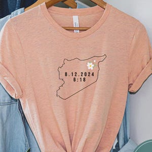 Free Syria T-Shirt, Freedom Date Shirt, Country Map T Shirt, Syrian Flag Tee, Arabic Gift, Aleppo Shirt, Cute Jasmine Tshirt, Damas Clothing