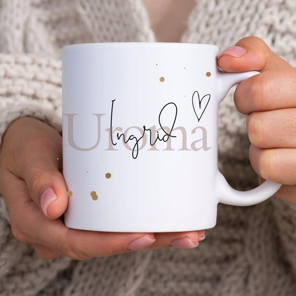 Personalisierte Tasse Uroma als einzigartiges Geschenk für die Uroma / Urgroßmutter zum Geburtstag zur Schwangerschaft verkünden Weihnachten