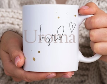 Personalisierte Tasse Uroma als einzigartiges Geschenk für die Uroma / Urgroßmutter zum Geburtstag zur Schwangerschaft verkünden Weihnachten