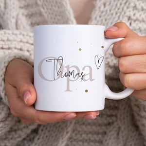 Personalisierte Tasse als einzigartiges Geschenk für Opa zum Schwangerschaft verkünden zu Weihnachten zum Geburtstag oder einfach mal so