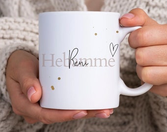 Personalisierte Tasse als einzigartiges Geschenk für die Hebamme zu Ostern zum Geburtstag oder Geschenk zum danke sagen