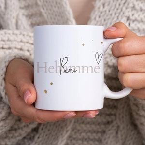 Personalisierte Tasse als einzigartiges Geschenk für die Hebamme zu Weihnachten zum Geburtstag oder zum danke sagen