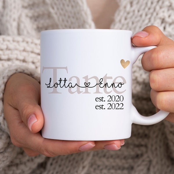 Personalisierte Tasse als einzigartiges Geschenk für die Schwester / Tante zum Geburtstag zur Schwangerschaft verkünden oder einfach mal so