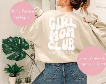 Pullover Wavy Girl Mom Club Mädchen Mama weiß Sand als Geschenk für dich oder deine Frau / beste Freundin / Schwester Sweater Pulli Ostern