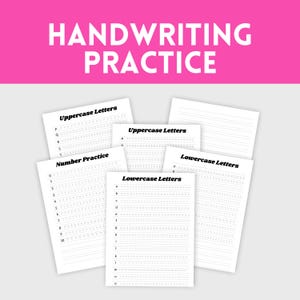 Neat Handwriting Practice Sheets Improve Hand Writing Worksheet Instant Download Printable ABC Tracing Kids Handwriting Practice Bundle