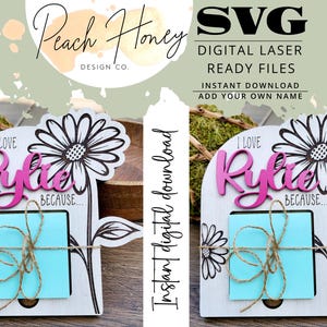 Kladblok laser digitaal SVG-bestand, hout lasersnijder, SVG lasergesneden bestand, DIY Kladblok cadeau, bureauaccessoire, waardering cadeau voor moeder dochter