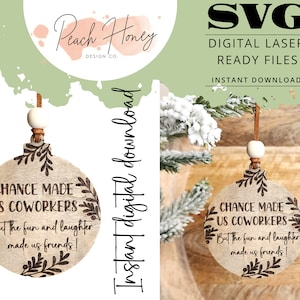 Weihnachtsverzierung, SVG Laser Datei, digitale Datei geschnitten, humorvoll, witzig Ornament, Mitarbeiter, Freund, Mitarbeiter, Office Party, Geschenketausch,