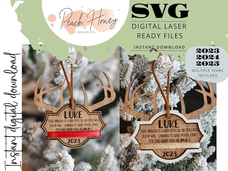 2023 2025 2025 Christmas Tree Ornament, SVG Laser Cut File, Measure