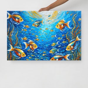 Beach House Decor Ocean Fish Wall Art Canvas Sea Life Lover