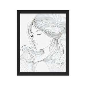 Gerahmtes Poster Mother's Embrace Bleistiftzeichnung Mutter Erde Gaia Schlafzimmer Kunst Minimalistisch Wohnzimmer Kunst Line Art Starke Frau Kunst einer Mutter