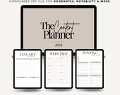 Premium Dated 2024 Content Creator Planner | Hyperlinked | GoodNotes, Notability, iPad | Daily, Weekly & Monthly Planner, Digital Planning