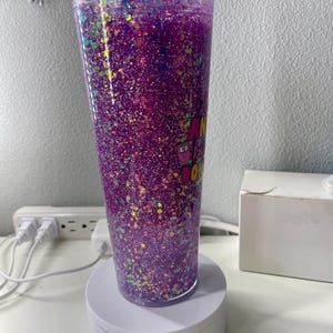 Anti Social 24 oz. snow globe tumbler, glitter, Snow Globe Acrylic, Glittered Ice Coffee Cup