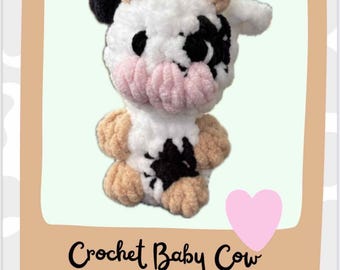 Patrón de vaca bebé de crochet sin costuras (patrón PDF)