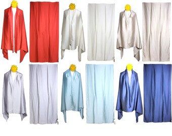 NWT  Silk Satin Scarf 22 Momme 33"x73" Long Large Shawl Wrap