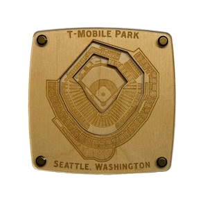 T-Mobile Park 3D Laser-Cut Wood Coaster - Seattle Mariners Fan Gift | Handmade Birch