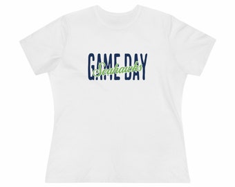 Woman's Game Day Cotton Tee, Seattle Football, Seahawks Football, Seattle Shirt, Sunday Funday