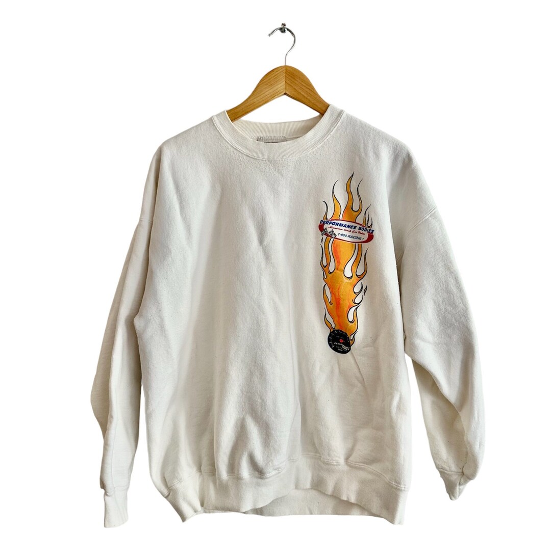 00'S Hanes CORONA Landscape Fire Pattern Advertising Sweatshirt Trainer Men's L size / eaa501403