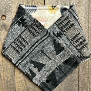 Wool Southwest Cowl. Racoons on bikes fleece. Cowboy cowl. Western Cowgirl Cowl. Southwestern Scarf. Neck Gaiter. Wild Rags. Winter Wrap.