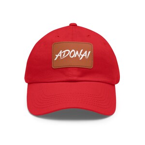 Adonai Hat Leather Patch Christian Hats Jesus Hats Religious Apparel Bible Scripture Hat Adjustable Hats Christian Apparel Jesus Apparel