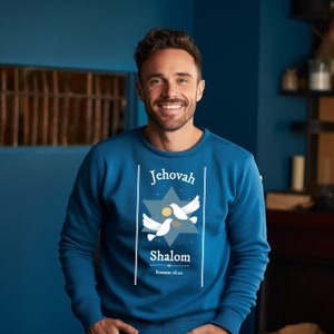Jahwe Shalom Lord of Peace Christian Sweater Boho Jesus Sweater Christian Apparel Bibel Vers Sweatshirts 100% vorgeschrumpfte Männer / Frauen