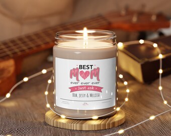 Candela di soia profumata personalizzata per la festa della mamma con messaggio personalizzato, miglior regalo per mamma e nonna, 9 once