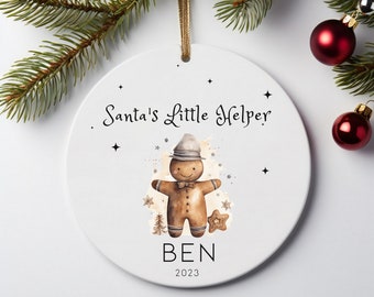 Santa's Little Helper 2023 | Ginger Bread | Keepsake | Christmas Gift | Christmas Personalized Ornament 264