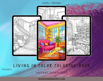 Målarbok för hemmakontoret: 50+ sidor med inredning (utskrivbar PDF) - Vol. 5