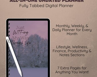 Ultimate Digital Undated All-in-one Planner | 80+ Pages for Organization, Wellness & Productivity