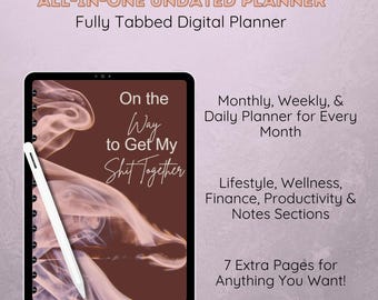 Ultimate Digital Undated All-in-one Planner | 80+ Pages for Organization, Wellness & Productivity