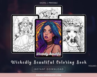 Dark Fairytale Malbuch: Gothic Prinzessinnen & Bösewichte (PDF Download für Erwachsene)