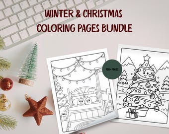 Winter Christmas Coloring Pages Bundle | 900+ Festive Designs (PDF)