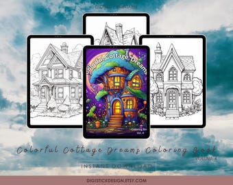 Målarbilder med blommig stuga: Trädgårdsscener, målarbilder för vuxna i PDF-format