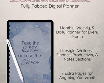 Ultimate Digital Undated All-in-one Planner | 80+ Pages for Organization, Wellness & Productivity