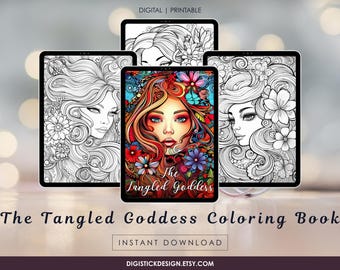 Zentangle Gudinna Målarbok: 20+ Utskrivbara Invecklade Kvinnodesigner (PDF Mönster)