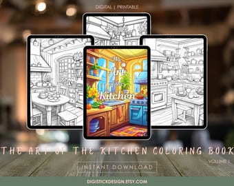Målarbok för kök: 50+ detaljerade designer, mysigt och modernt (PDF utskrivbart vol. 1)