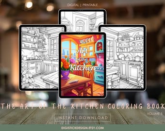 Målarbok för köksinredning: 50+ nyckfulla mönster (PDF-nedladdning)
