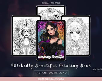 Målarbok Dark Royalty: Gothic Shadow Queens, Serpent's Throne (PDF-nedladdning)